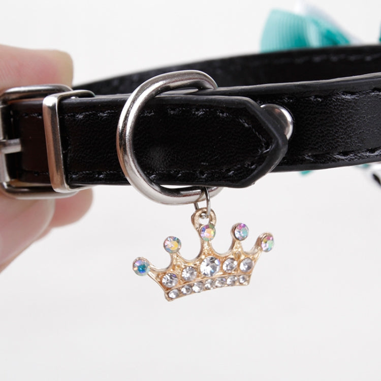 2 PCS Dog Bow Crown Pendant Silent Bells Cat Collar Pet Collar, Size:S