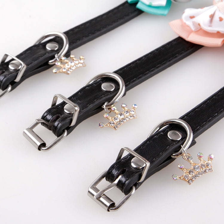 2 PCS Dog Bow Crown Pendant Silent Bells Cat Collar Pet Collar, Size:S