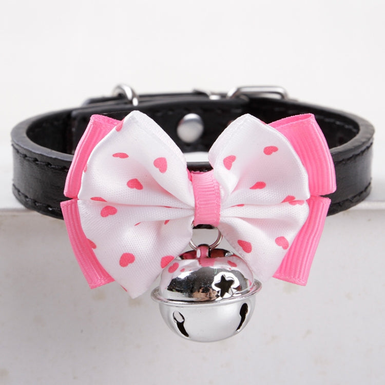 2 PCS Dog Bow Crown Pendant Silent Bells Cat Collar Pet Collar, Size:M(Red)