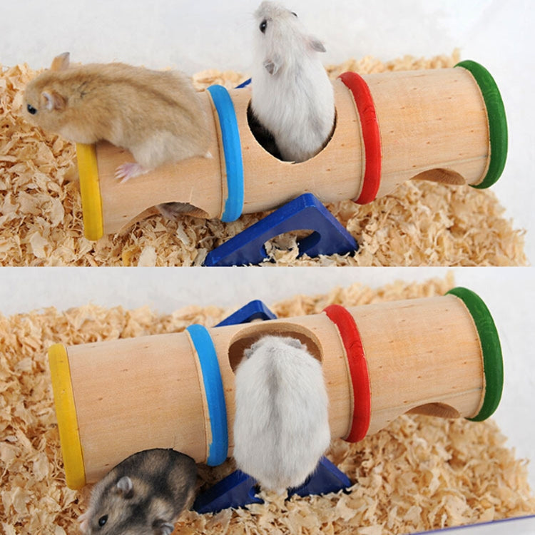 Hamster Pet Rainbow Wooden Wart Tube Toy