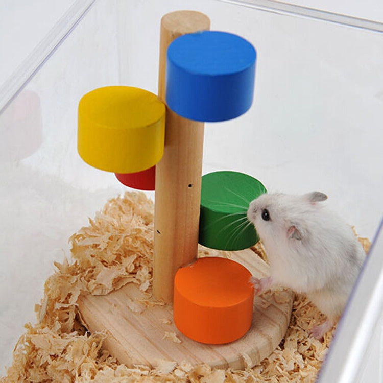 Hamster Small Pet  Eooden Rotary Ladder Toy Small Petï¼ŒRandom Color Delivery