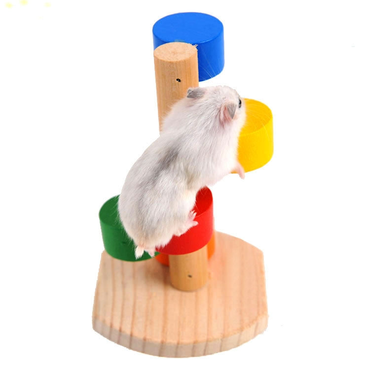 Hamster Small Pet  Eooden Rotary Ladder Toy Small Petï¼ŒRandom Color Delivery
