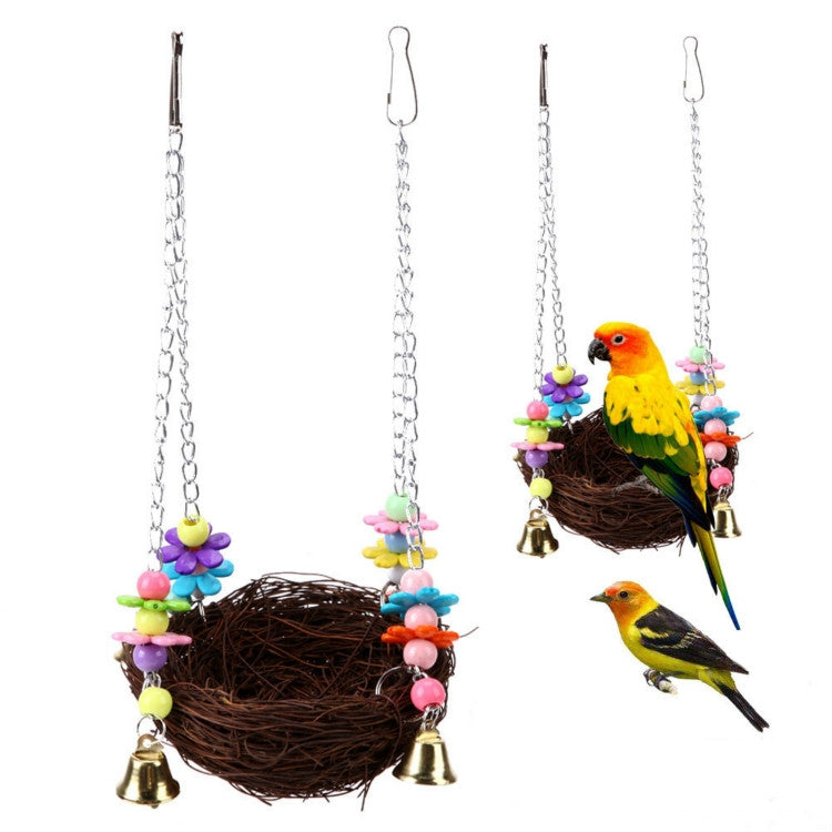 Parrot Bird Pet Straw Bird Nest Toy