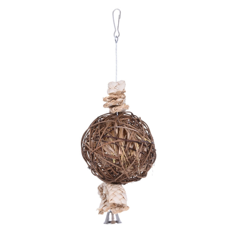 Cute Pet Cone Parrot Straw Rattan Ball Chewing Swing Ball Toy