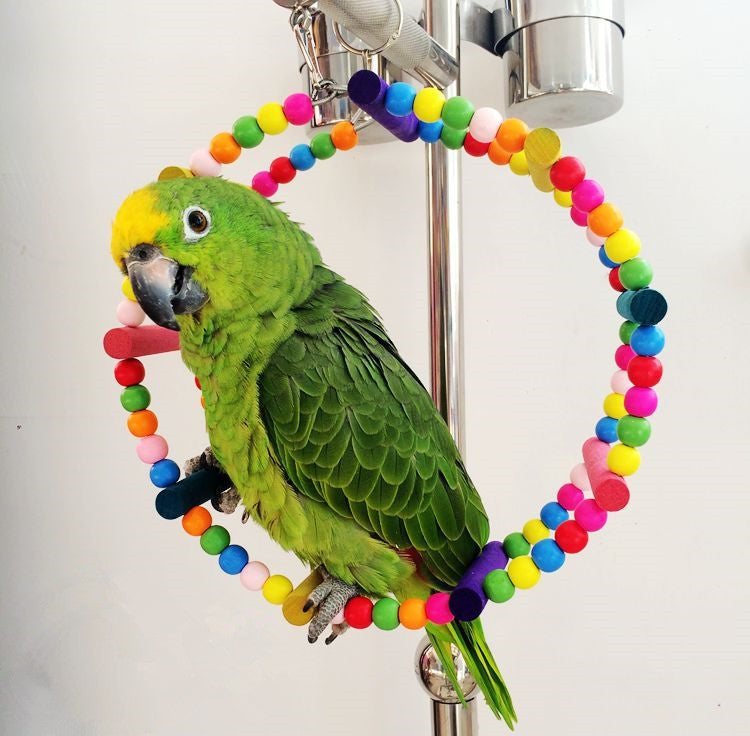 Parrot Bird Arch Climbing Swing Wheel Ring Toy, Size:Diameter 15cm