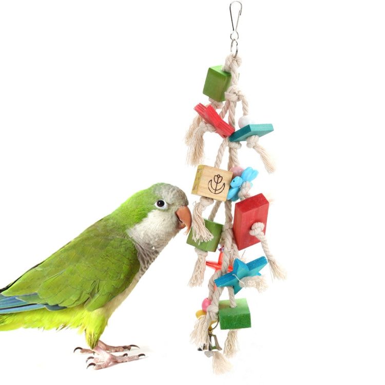 Creative Parrot Bite Colored Wooden Block Bird Toy