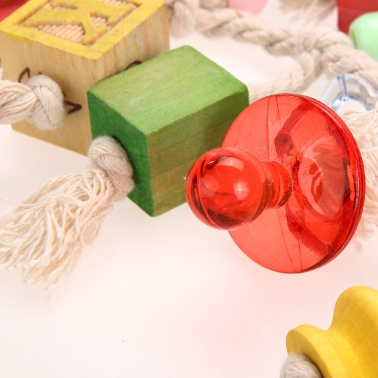 Creative Parrot Bite Colored Wooden Block Bird Toy