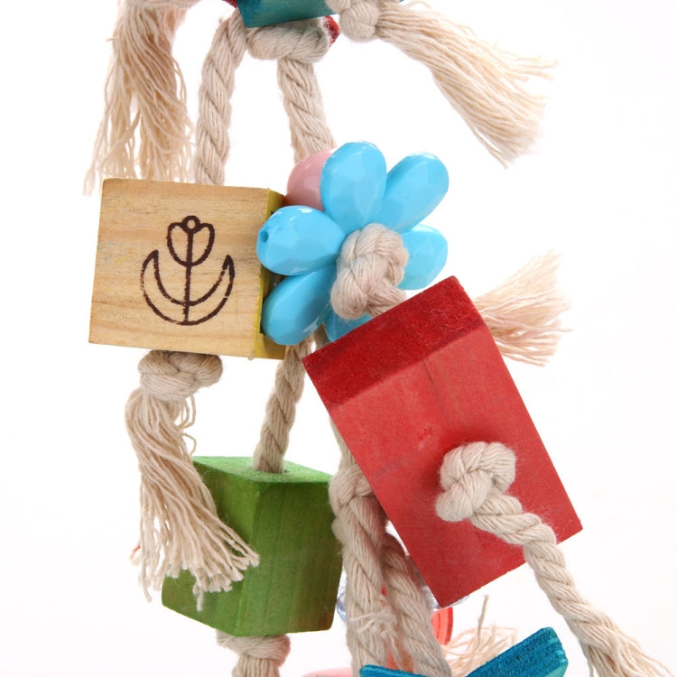 Creative Parrot Bite Colored Wooden Block Bird Toy
