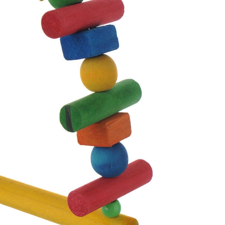 Parrot Wooden Cotton Rope Bite Toy Swing Stand