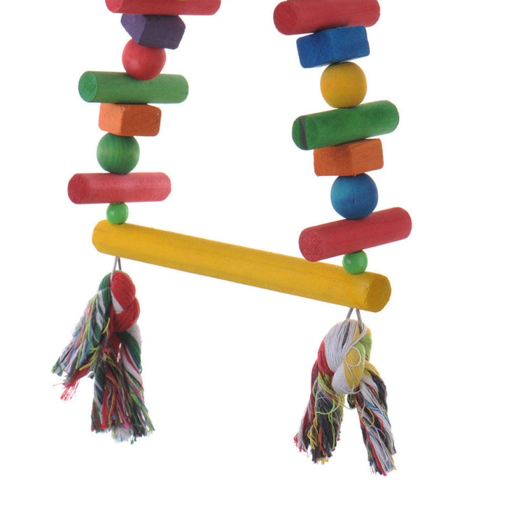Parrot Wooden Cotton Rope Bite Toy Swing Stand