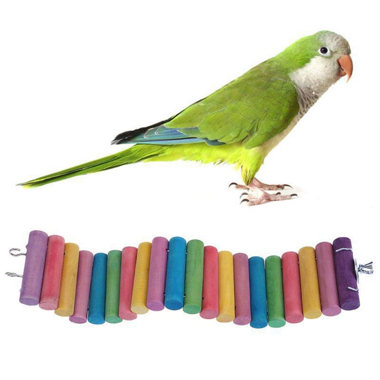 3 PCS Parrot Bird Hamster Color Round Wood Small Plank Road Ladder Toy, Size:30cm