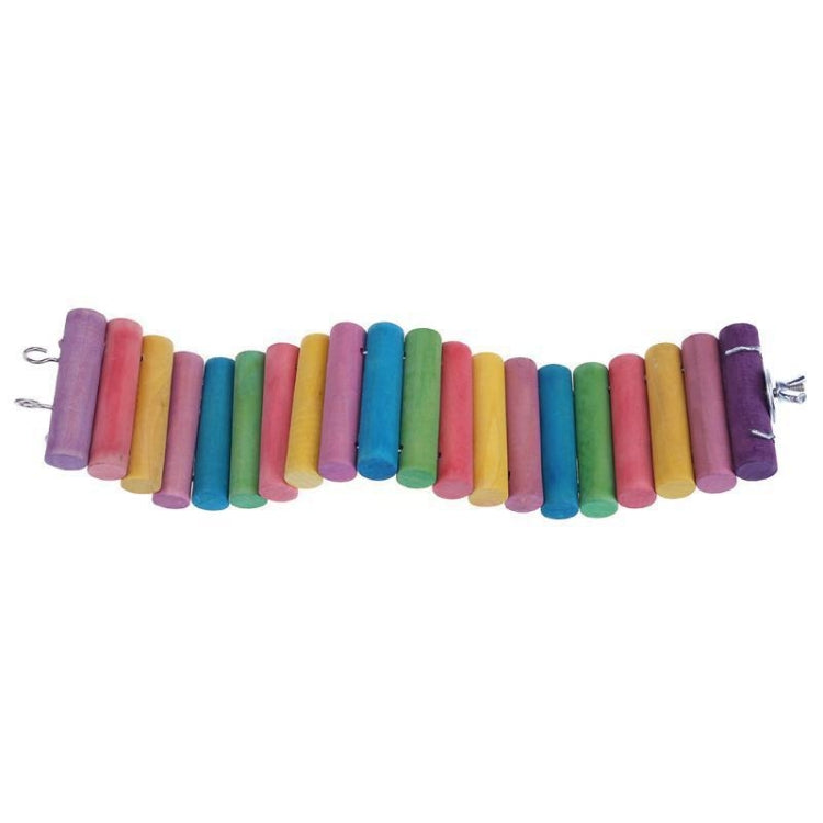 3 PCS Parrot Bird Hamster Color Round Wood Small Plank Road Ladder Toy, Size:30cm