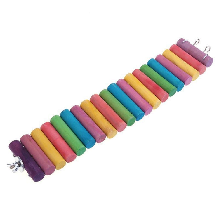 3 PCS Parrot Bird Hamster Color Round Wood Small Plank Road Ladder Toy, Size:30cm