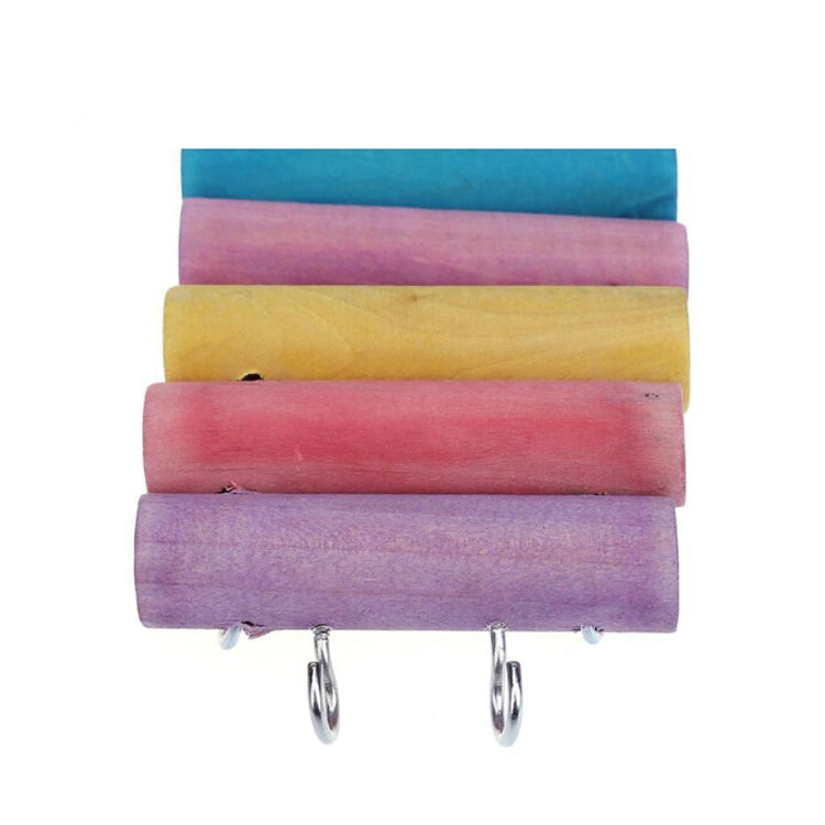 3 PCS Parrot Bird Hamster Color Round Wood Small Plank Road Ladder Toy, Size:30cm