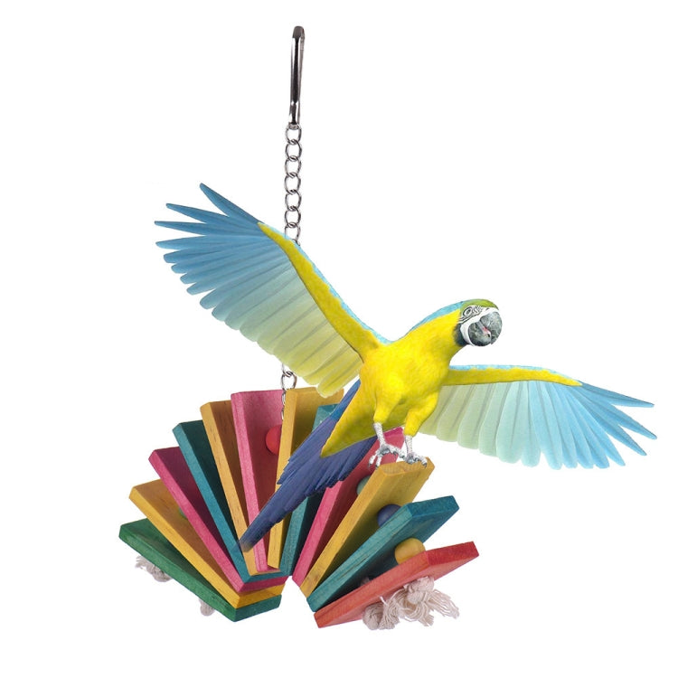 Creative Parrot Color Wooden Block Bite Toy