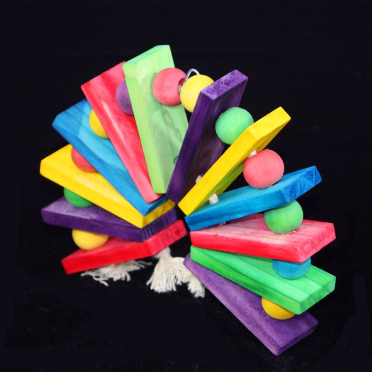 Creative Parrot Color Wooden Block Bite Toy