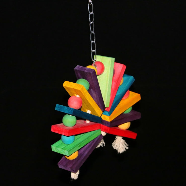 Creative Parrot Color Wooden Block Bite Toy