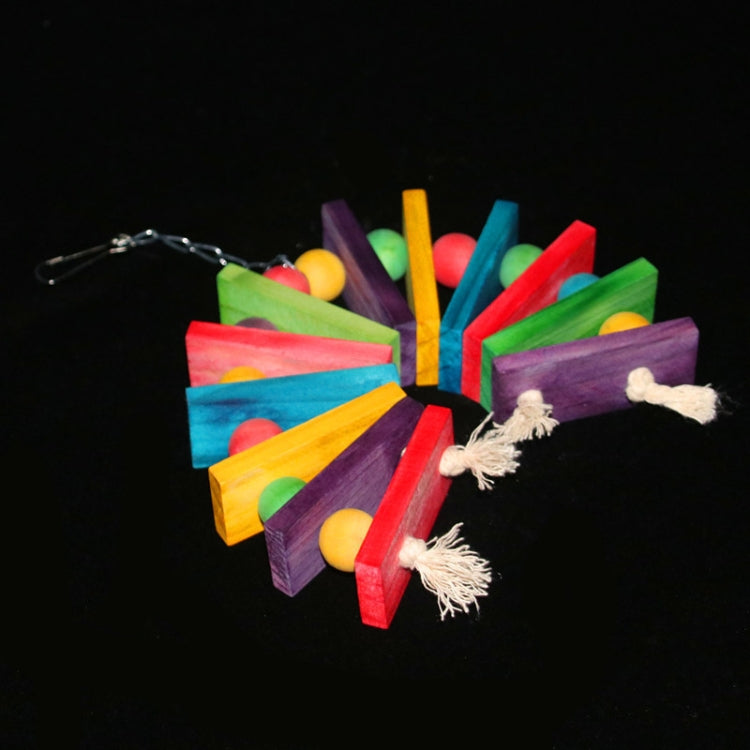 Creative Parrot Color Wooden Block Bite Toy