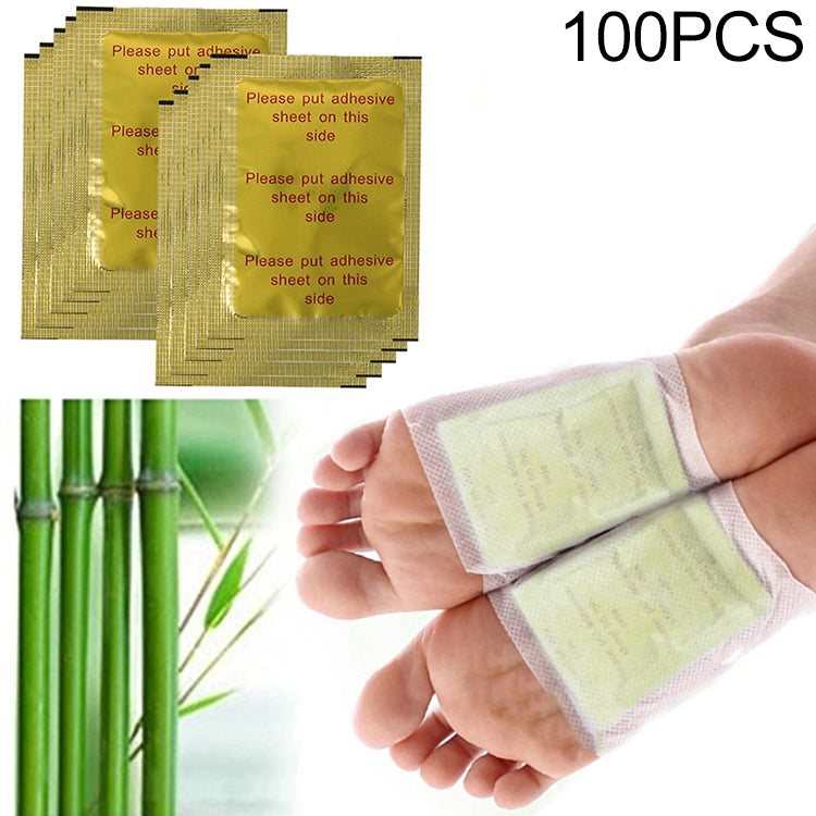 100 PCS Gold Foil Version Detox Foot Pads Organic Herbal Cleansing Patches