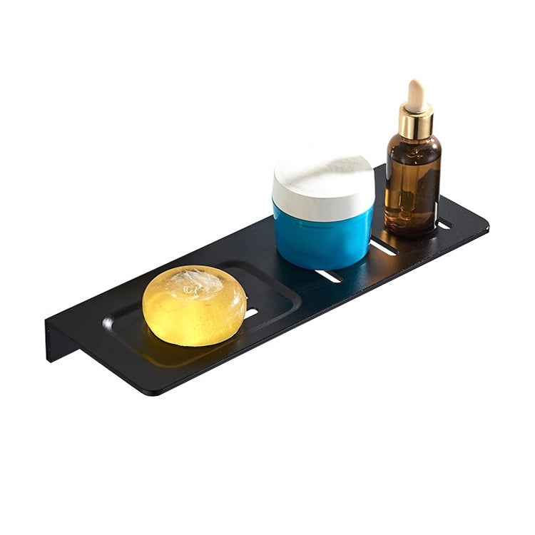 Space Aluminum Black Bathroom Single Layer Rectangle Shelf