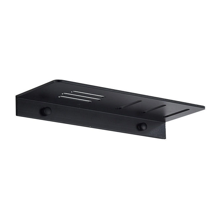 Space Aluminum Black Bathroom Single Layer Rectangle Shelf