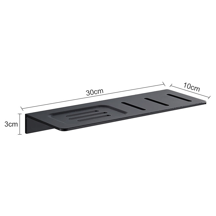 Space Aluminum Black Bathroom Single Layer Rectangle Shelf