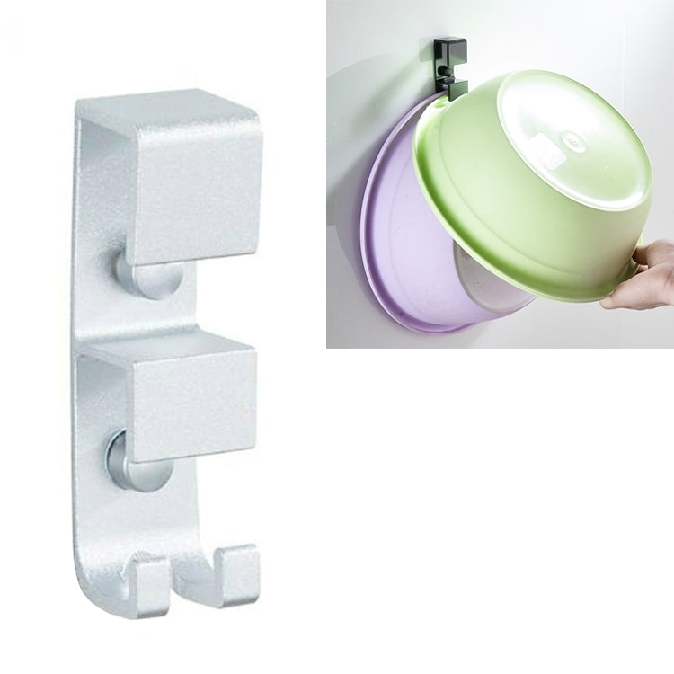 2 PCS Space Aluminum Washbasin Clip Wall Mount Bathroom Basin Hook