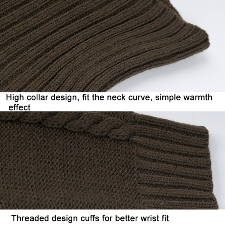 Women High Neck Knitted Sweater Long Sleeve Stranded Flower Bottoming Sweater, Size: