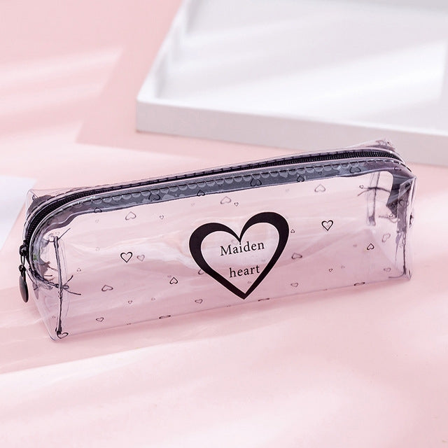 Transparent Letter Large Capacity Pencil Box Storage Bag Stationery School Supplies