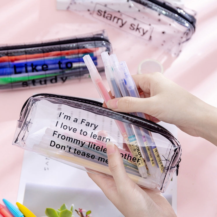 Transparent Letter Large Capacity Pencil Box Storage Bag Stationery School Supplies