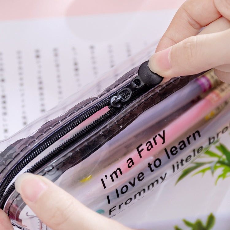 Transparent Letter Large Capacity Pencil Box Storage Bag Stationery School Supplies
