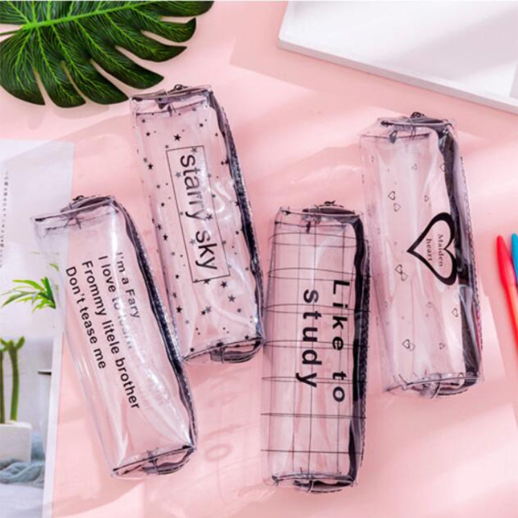 Transparent Letter Large Capacity Pencil Box Storage Bag Stationery School Supplies