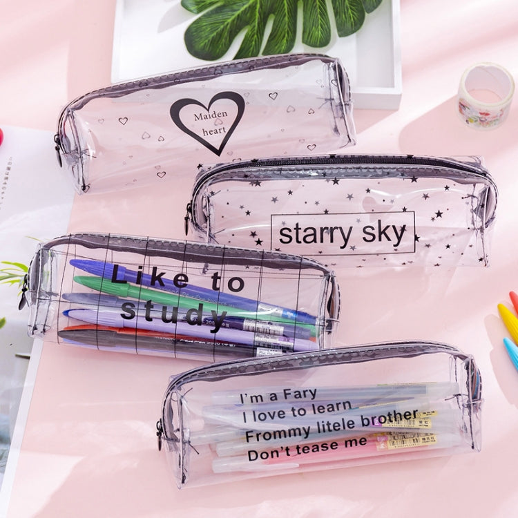 Transparent Letter Large Capacity Pencil Box Storage Bag Stationery School Supplies