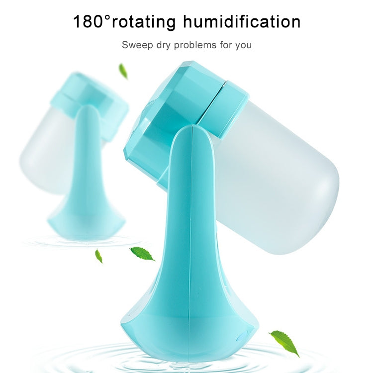Ultrasonic Humidifier 180 Degree Rotary LED Night Light USB Desktop Air Purifier(White)