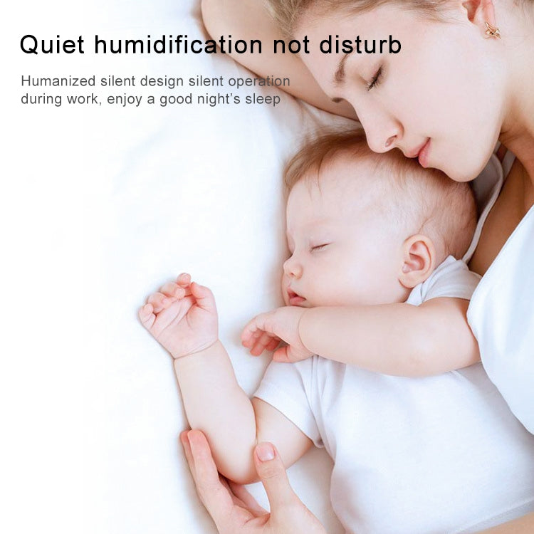 Ultrasonic Humidifier 180 Degree Rotary LED Night Light USB Desktop Air Purifier(White)