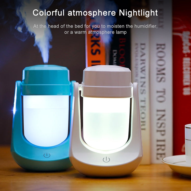 Ultrasonic Humidifier 180 Degree Rotary LED Night Light USB Desktop Air Purifier(White)