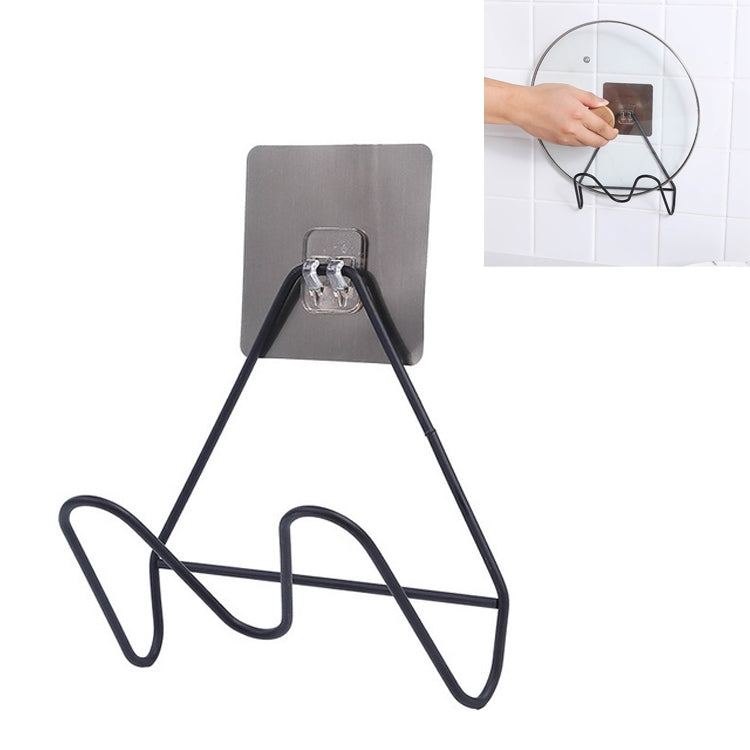 2 PCS Household Punch-free Wrought Iron Kitchen Hanging Multifunctional Pot Lid Storage Rack