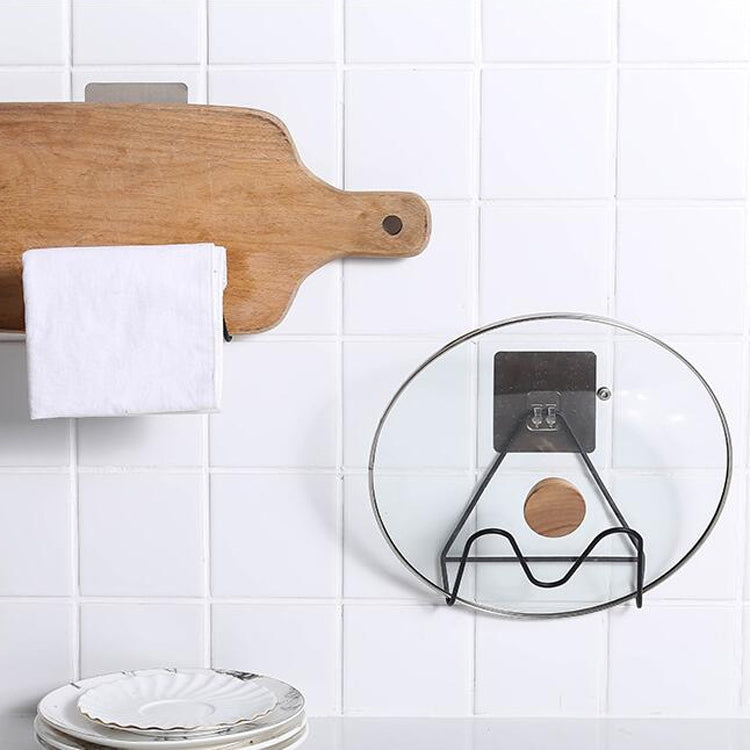 2 PCS Household Punch-free Wrought Iron Kitchen Hanging Multifunctional Pot Lid Storage Rack