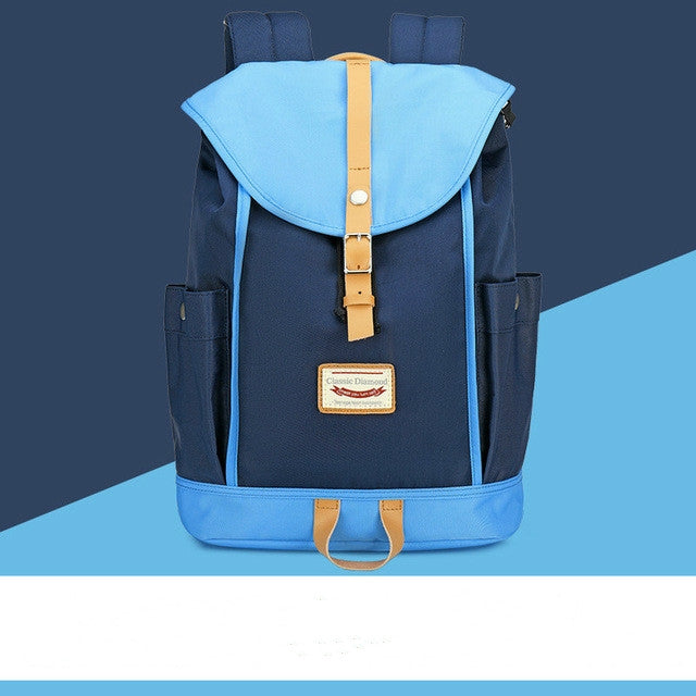 CD-1625 Campus Student Bags Solid Color Large Capacity Travel Backpack