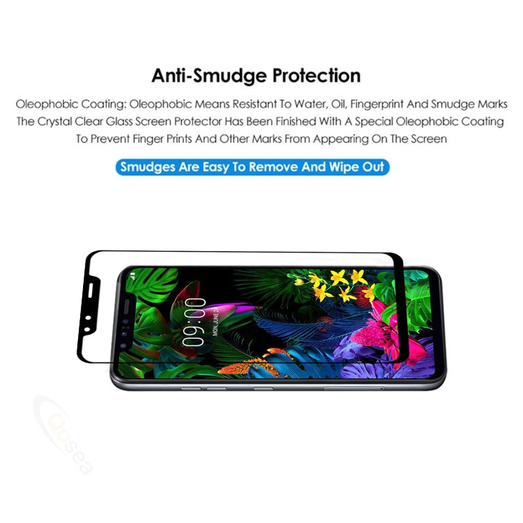 Ultra-thin Clear 9H 2.5D Explosion-proof Full ScreenTempered Glass Film for LG G8S ThinQ(Black)