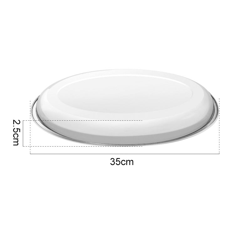 Jiadabao Stainless Steel Plate Steamed Fish Sausage Steamed Vermicelli Roll Plate Deep Egg-shaped Barbecue Dish, Diameter: 35cm
