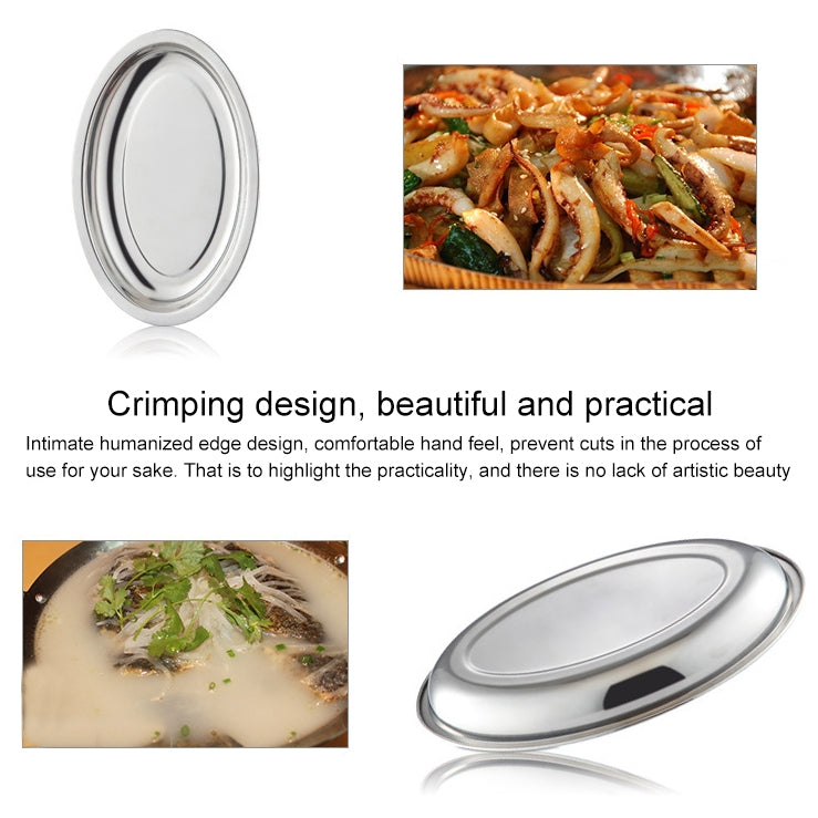 Jiadabao Stainless Steel Plate Steamed Fish Sausage Steamed Vermicelli Roll Plate Deep Egg-shaped Barbecue Dish, Diameter: 30cm
