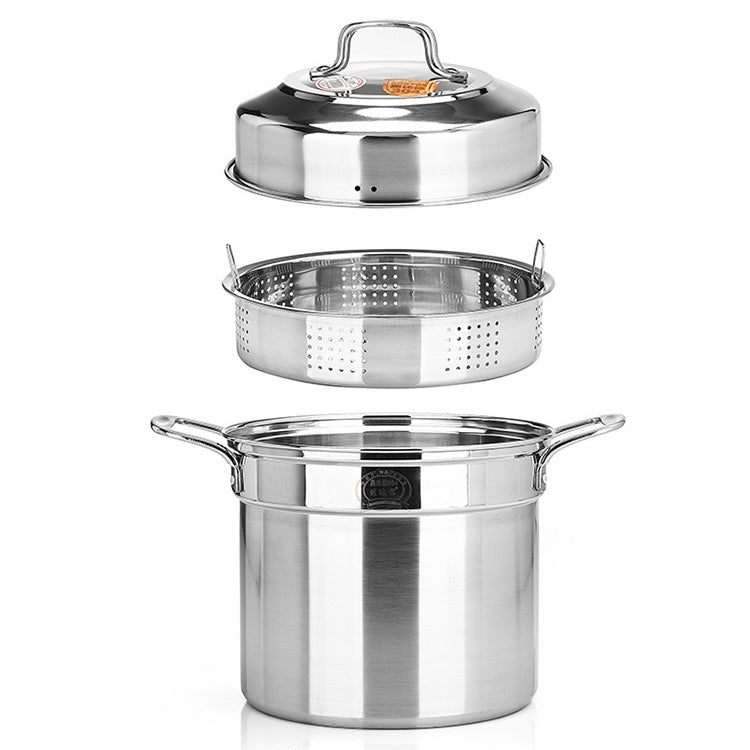 Stockpot Food Grade Material Souppot with Steamer Grid, Specification: 26cm
