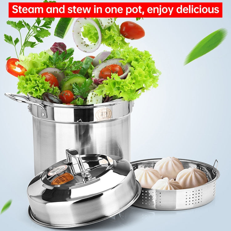 Stockpot Food Grade Material Souppot with Steamer Grid, Specification: 26cm