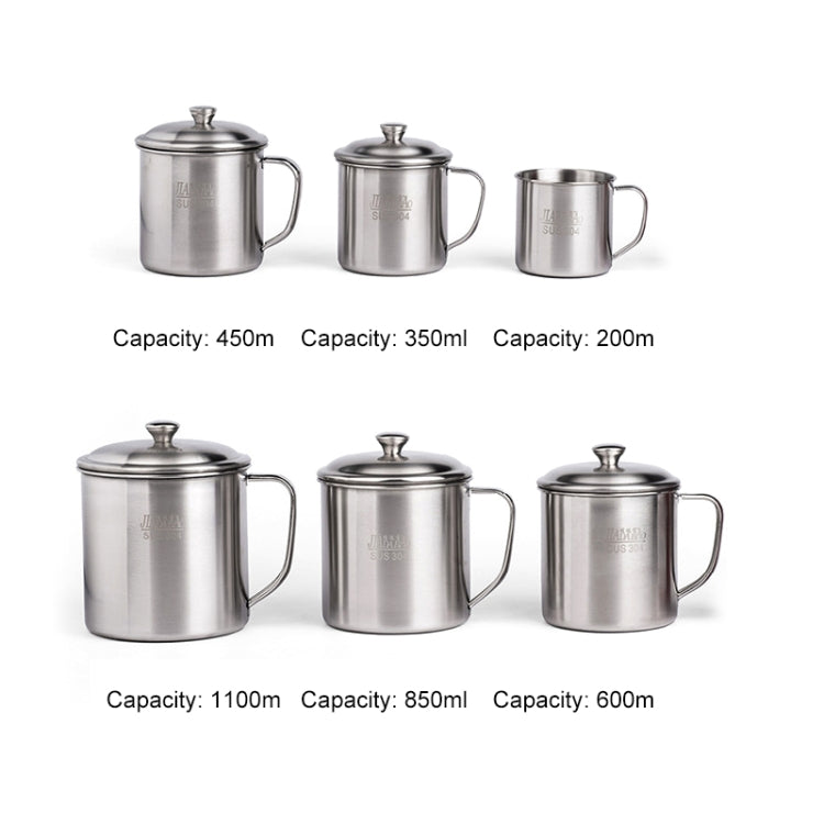 5 PCS Extra Thick 304 Stainless Steel Cup Children's Mouth Cup with Handle Cover Household adult Drinking Water Cup 7cm without cover