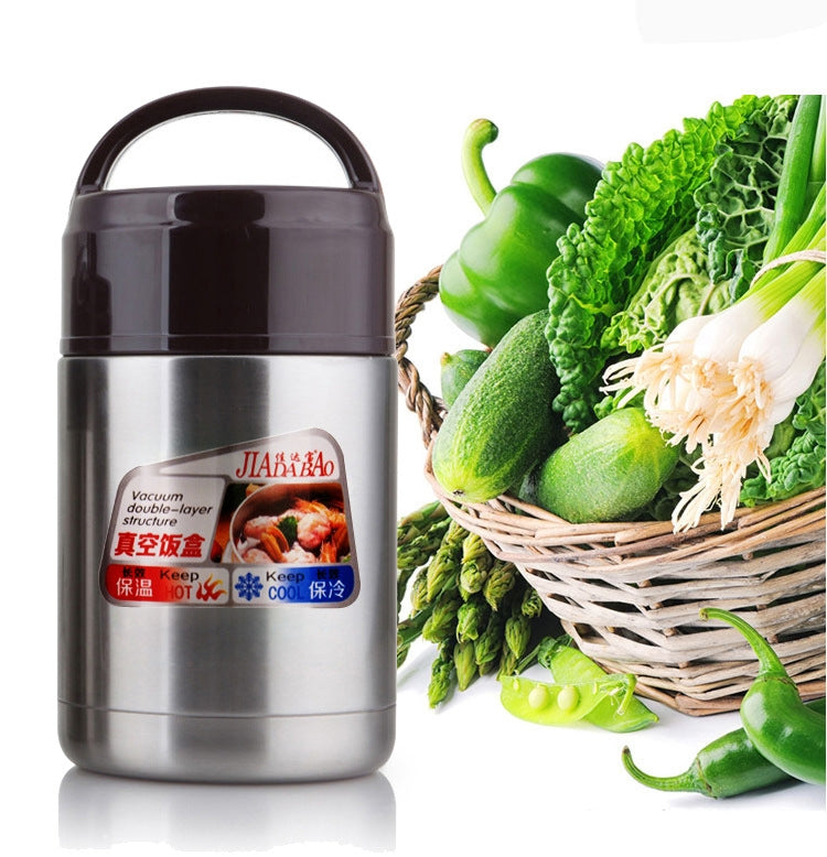 Jiadabao Stainless Steel Vacuum Insulation Simmering Pot Portable Insulation Rice Pot, Capacity: 1200ml