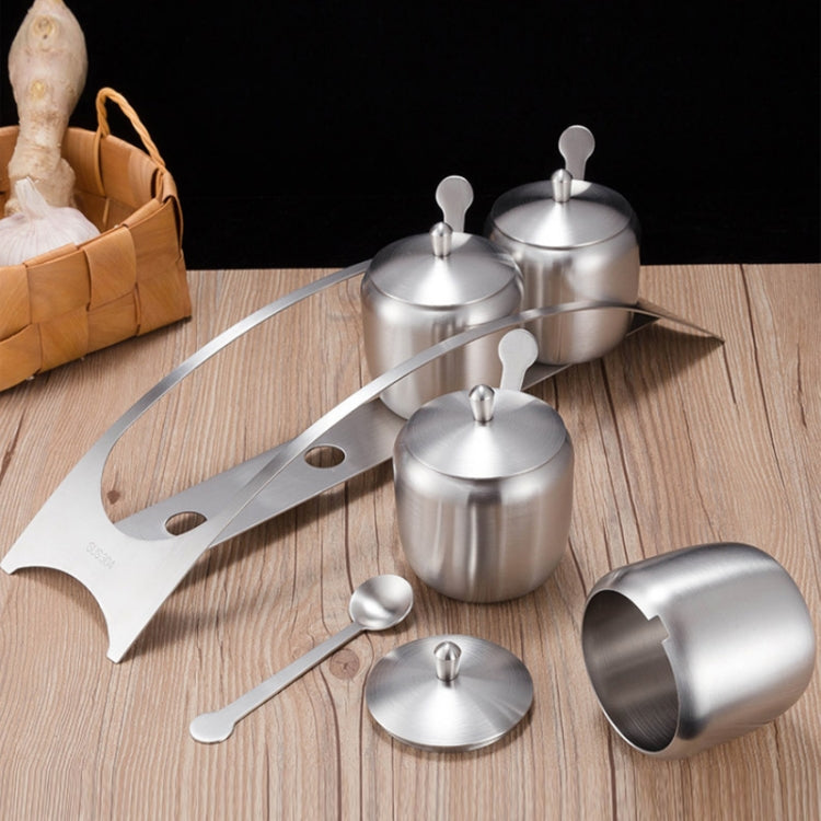 Kitchen 304 Stainless Steel Combination Seasoning Jar Set(4 Heads)