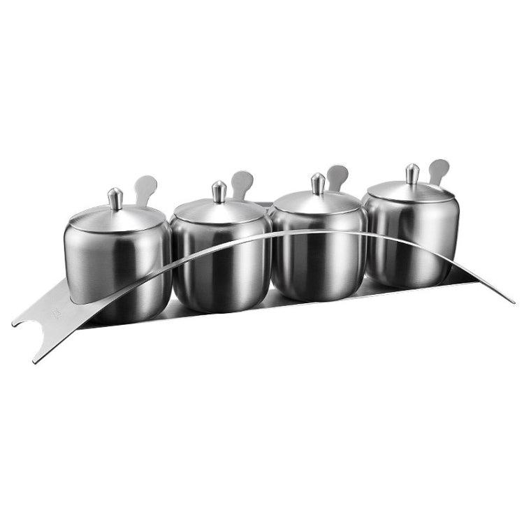 Kitchen 304 Stainless Steel Combination Seasoning Jar Set(4 Heads)