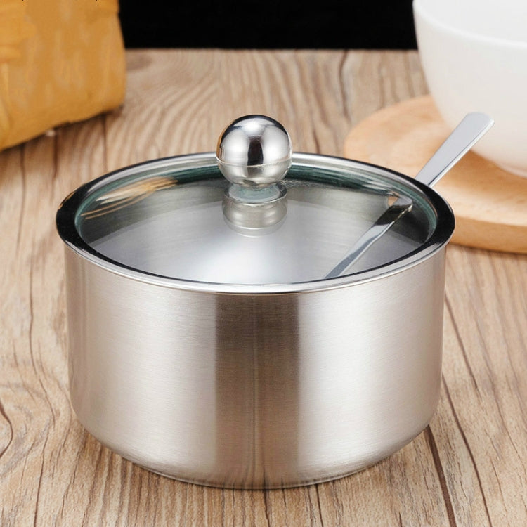 Stainless Steel Seasoning Jar Set Home Kitchen Seasoning Box Combination, Specification:  Straight Spice Jar Large