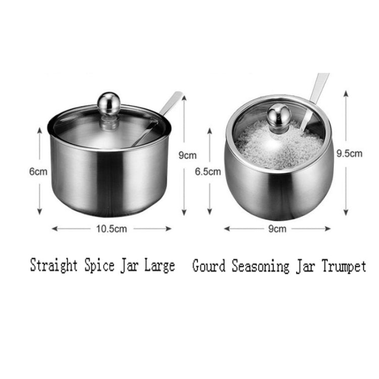 Stainless Steel Seasoning Jar Set Home Kitchen Seasoning Box Combination, Specification:  Gourd Seasoning Jar Trumpet